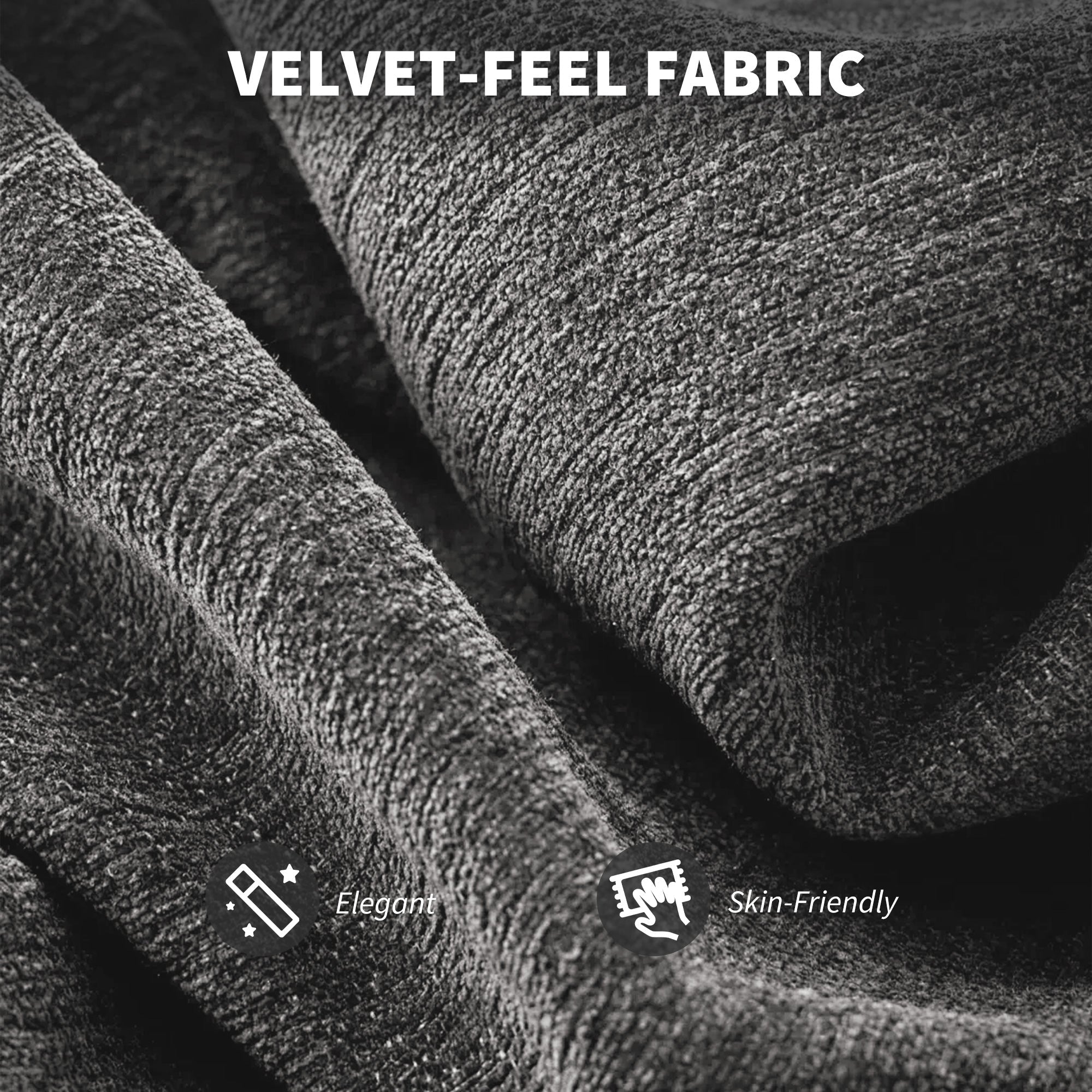 Dark gray velvet-feel fabric on the homcom office chair with a soft textured surface and 360° swivel seat
