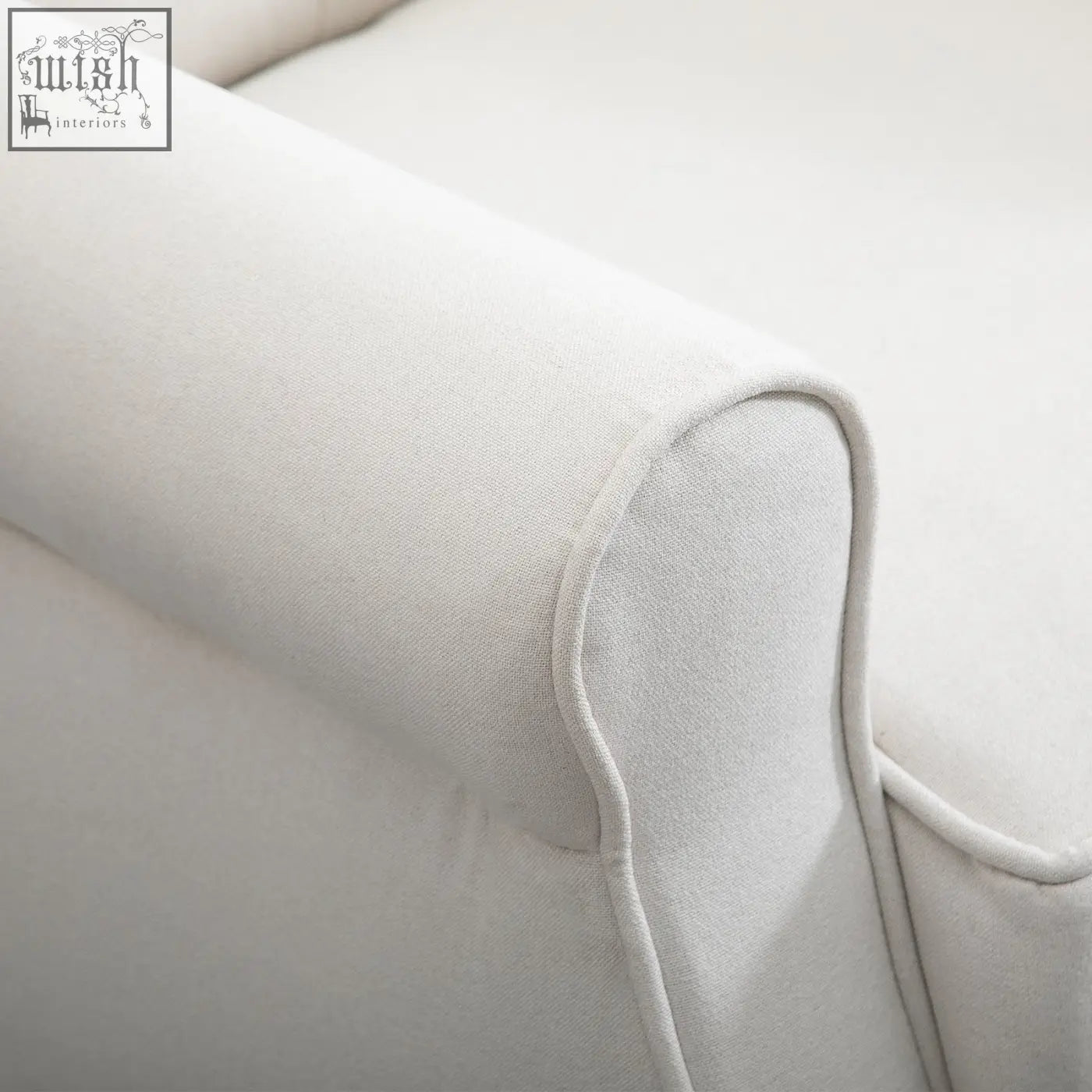 Cream white homcom wingback accent chair armrest with soft textured fabric and wooden frame for living room and bedroom