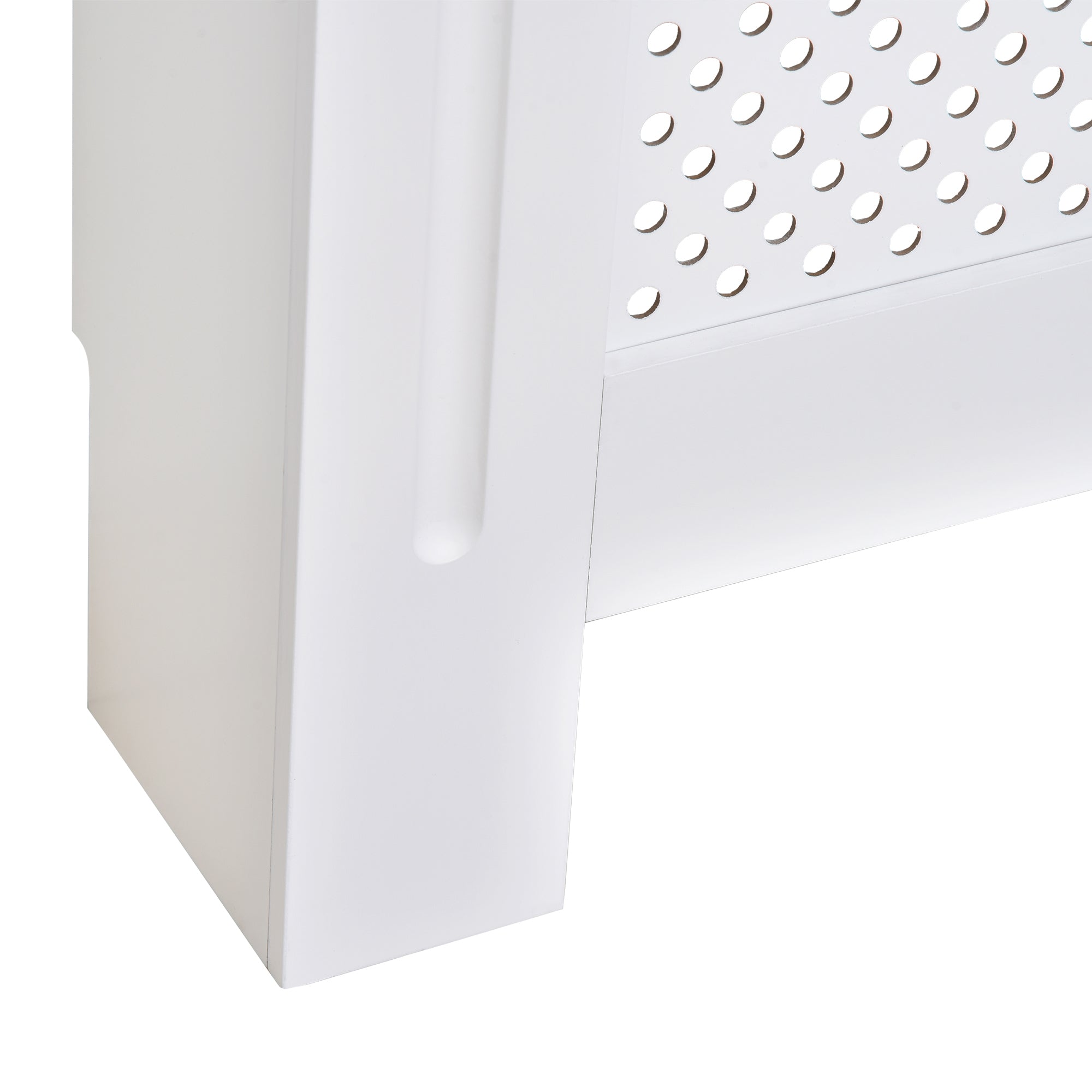HOMCOM Wooden Radiator Cover Heating Cabinet Modern Home Furniture Grill Style  White Painted (Small)