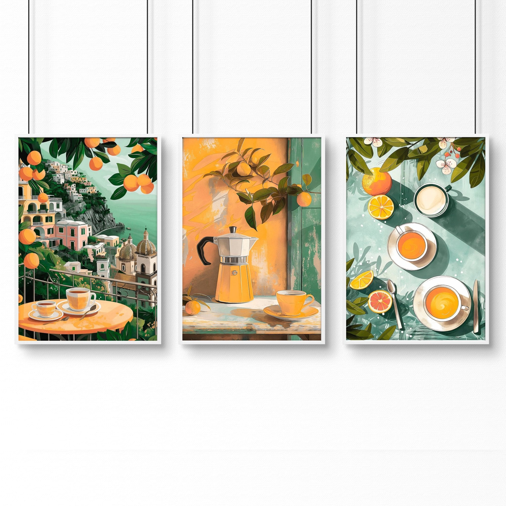 Home Decor Items For Kitchen | Set of 3 Italian Lifestyle Wall art Prints