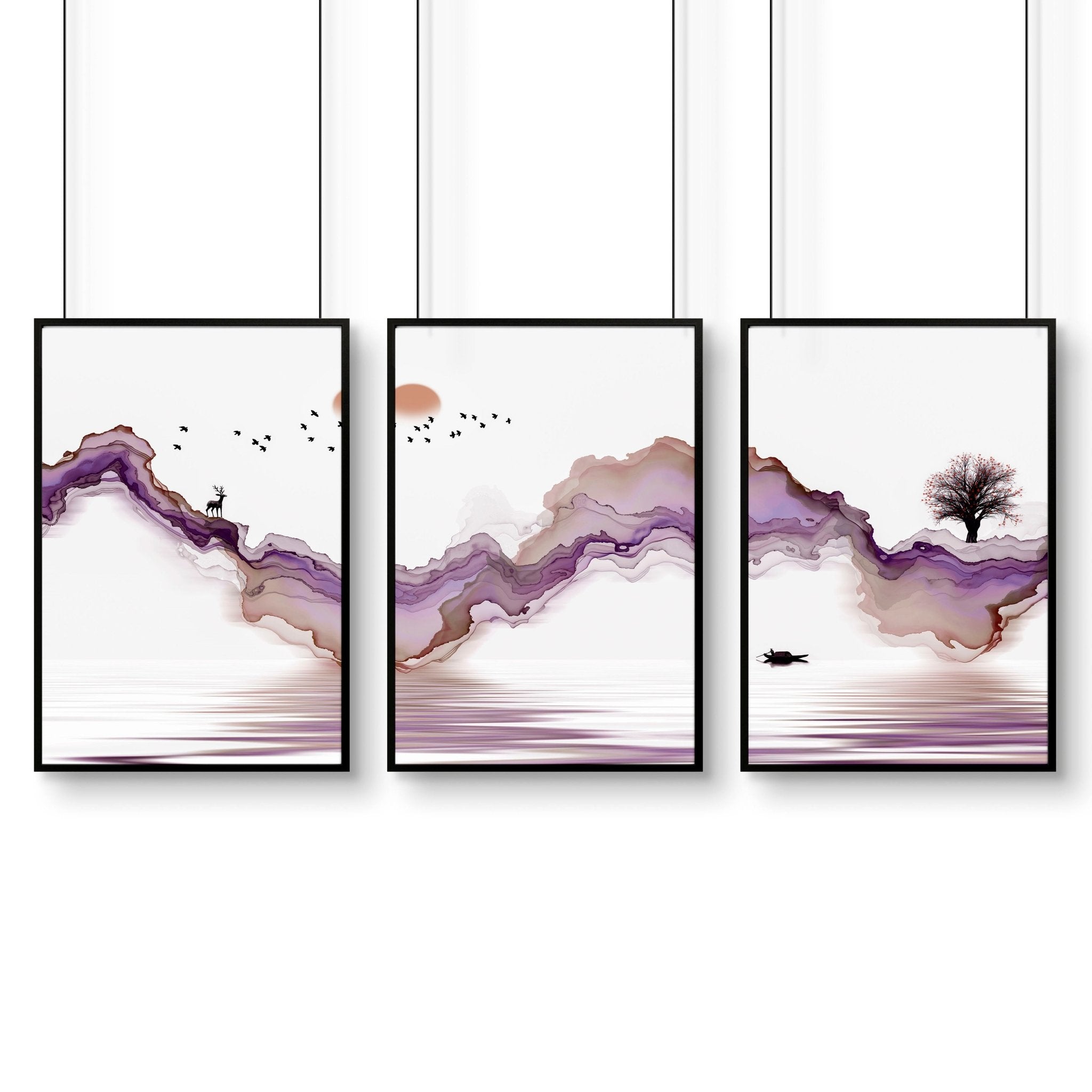 Office art | set of 3 Japanese wall art