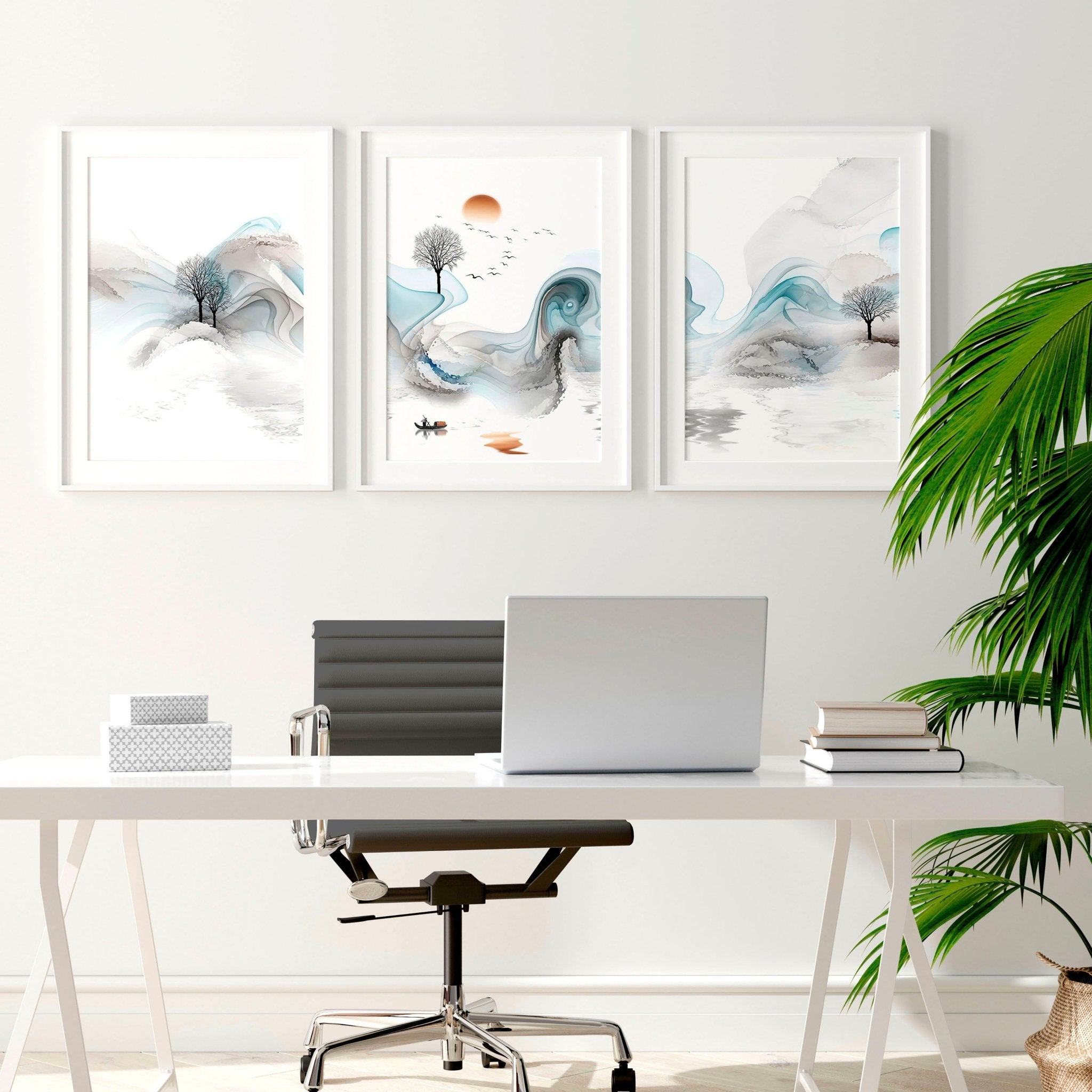 Home office prints | set of 3 framed wall art