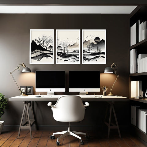 Home Office Wall Accessories | Set of 3 wall art prints