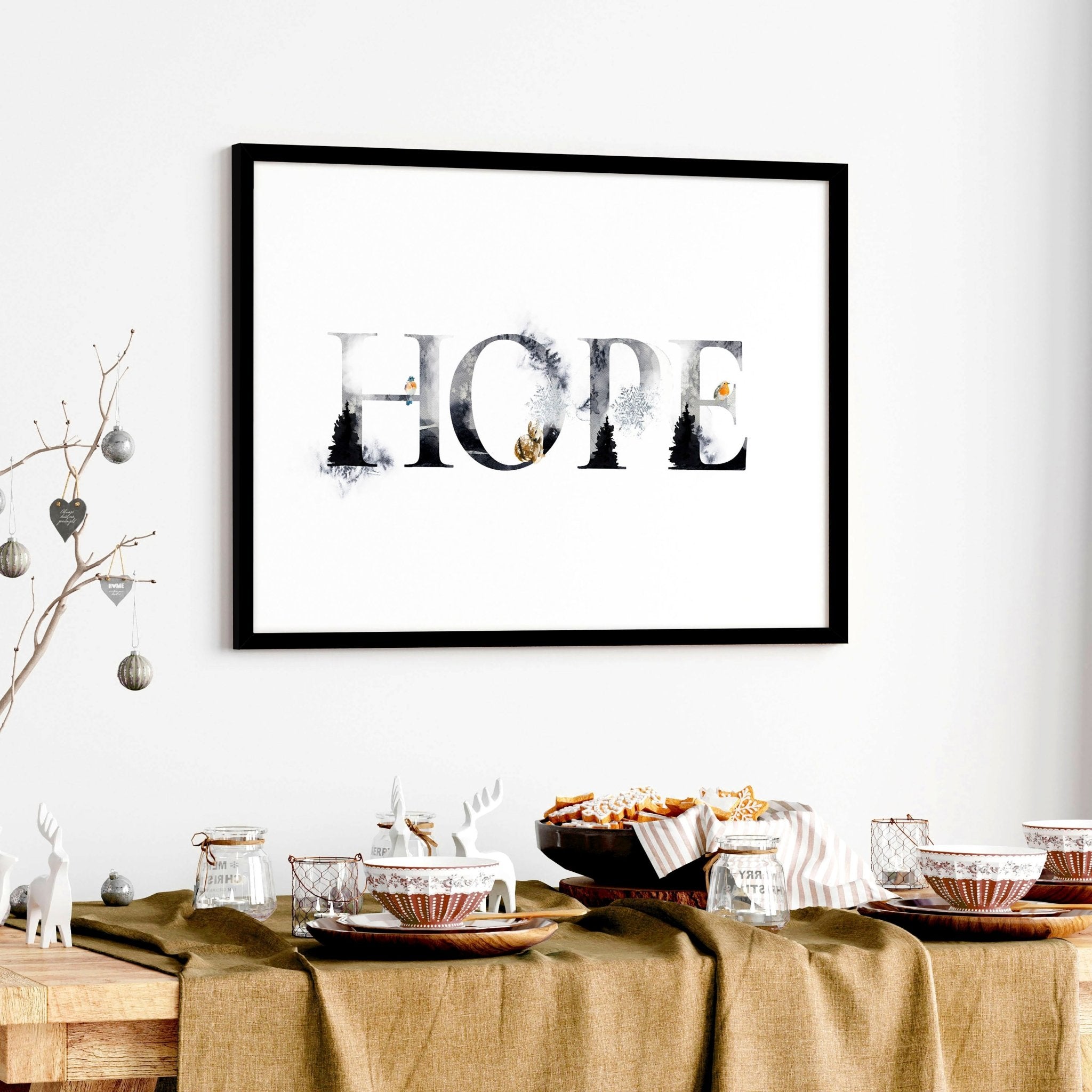 Xmas wall art print for Christmas decor