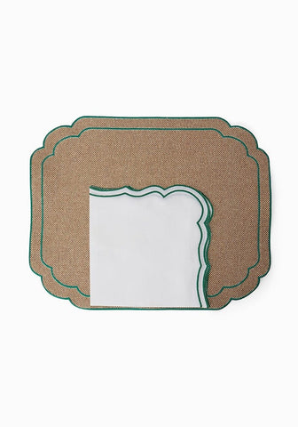 Hortensia Brown and Green Placemats - Set of 4
