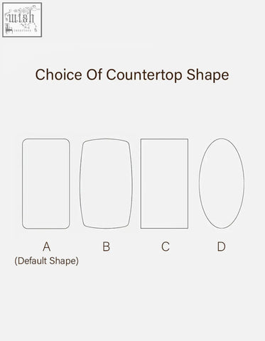 Choice of countertop shape options for hossain marble dining table including rectangular rounded square and oval shapes