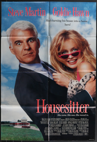 Vintage housesitter 1992 original us one sheet movie poster with steve martin goldie hawn and bold red lettering