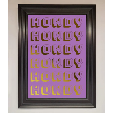Howdy Foil Print - A1 (59.4 x 84.1 cm) / Matt Black - Framed Print