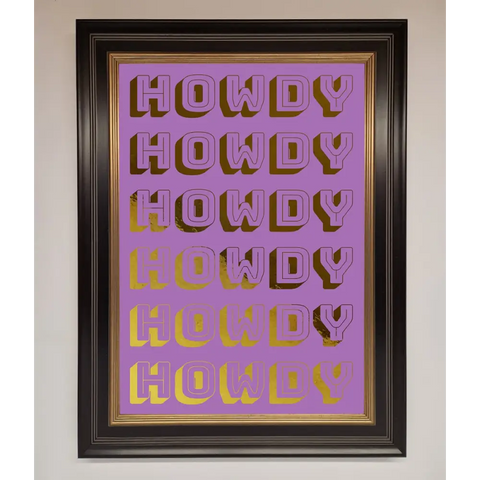 Howdy Foil Print - B0 (100 x 141 cm) / Black Gold - Framed Print