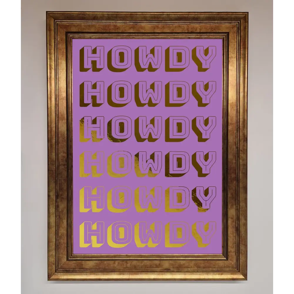 Howdy Foil Print - B0 (100 x 141 cm) / Bronze - Framed Print
