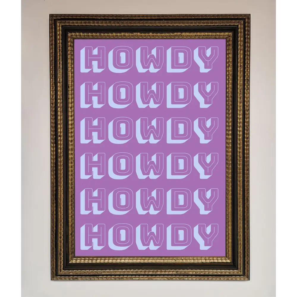 Howdy Howdy Framed Poster - A3 (29.7 x 42 cm) / Ornate Gold Black - Framed Print