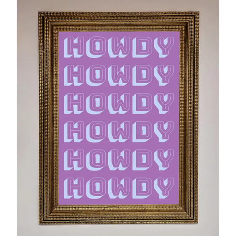 Howdy Howdy Framed Poster - A3 (29.7 x 42 cm) / Ornate Gold - Framed Print