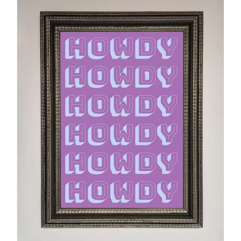 Howdy Howdy Framed Poster - A3 (29.7 x 42 cm) / Ornate Silver Black - Framed Print