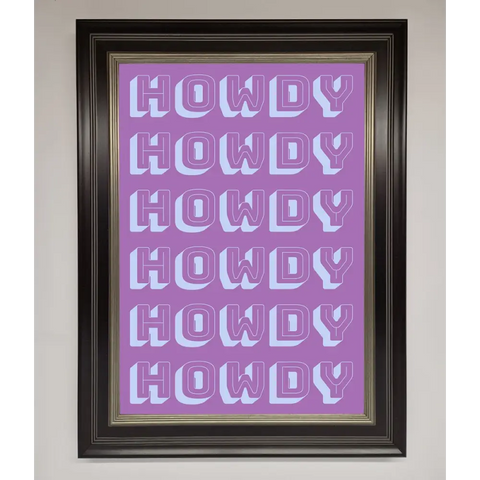 Howdy Howdy Framed Poster - B0 (100 x 141 cm) / Black Silver - Framed Print