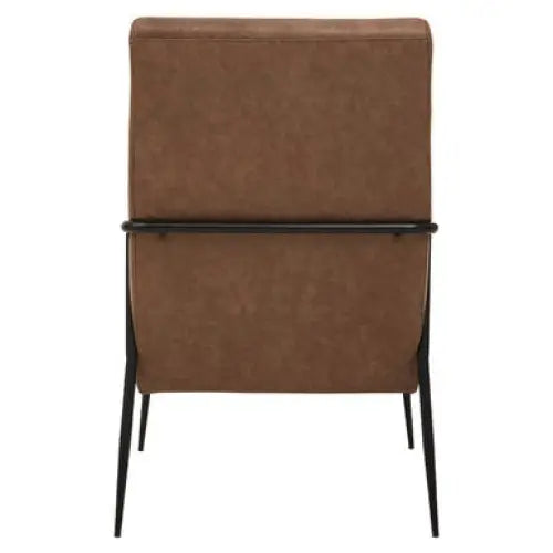 Hoxton Brown Leather Chair With Tapered Back. - Arm Chair
