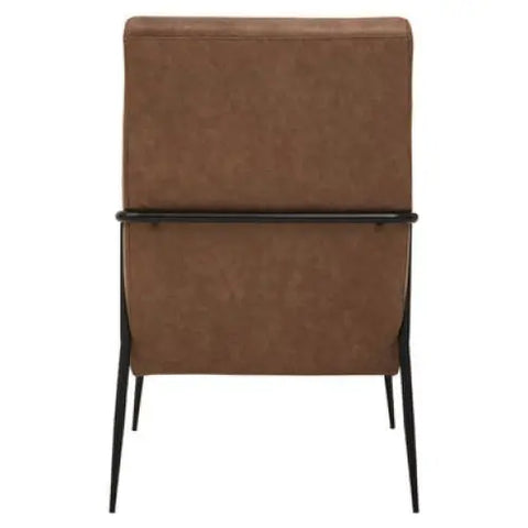 Hoxton Brown Leather Chair With Tapered Back. - Arm Chair