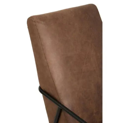 Hoxton Brown Leather Chair With Tapered Back. - Arm Chair