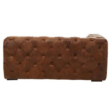 Hoxton Brown Leather Left Arm Modern Chesterfield Sofa