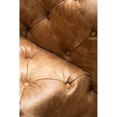 Hoxton Brown Leather Modern Chesterfield Modular Sofa Chair