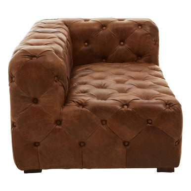 Hoxton Brown Leather Right Arm Modern Chesterfield Modular Sofa