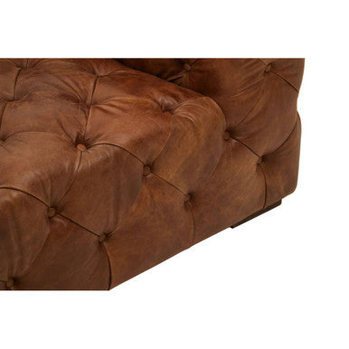 Hoxton Brown Leather Right Arm Modern Chesterfield Modular Sofa
