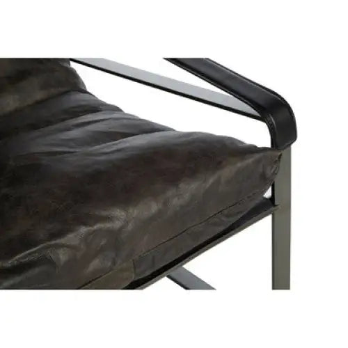 Hoxton Dark Brown Leather Lounge Chair - Arm Chair