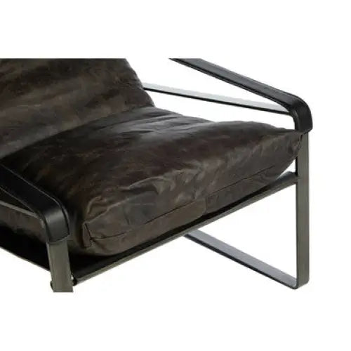Hoxton Dark Brown Leather Lounge Chair - Arm Chair