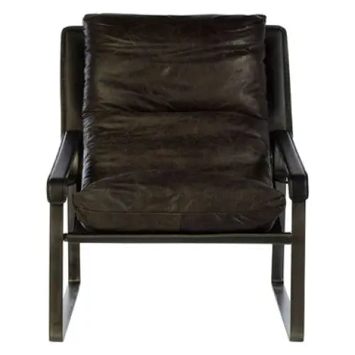 Hoxton Dark Brown Leather Lounge Chair - Arm Chair