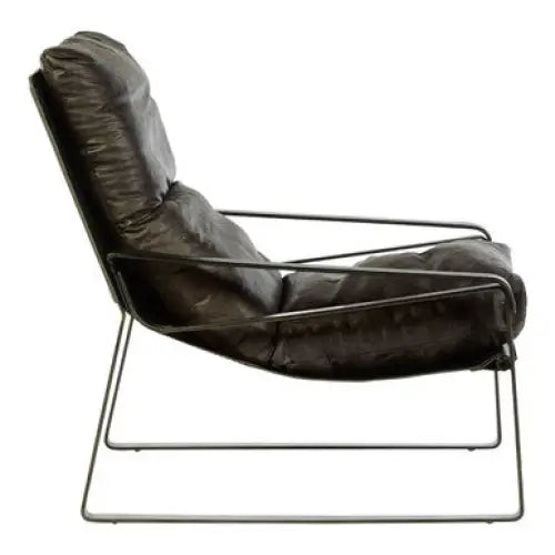 Hoxton Dark Brown Leather Lounge Chair - Arm Chair