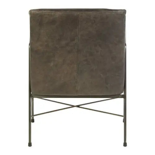 Hoxton Grey Leather Lounge Chair - Arm Chair