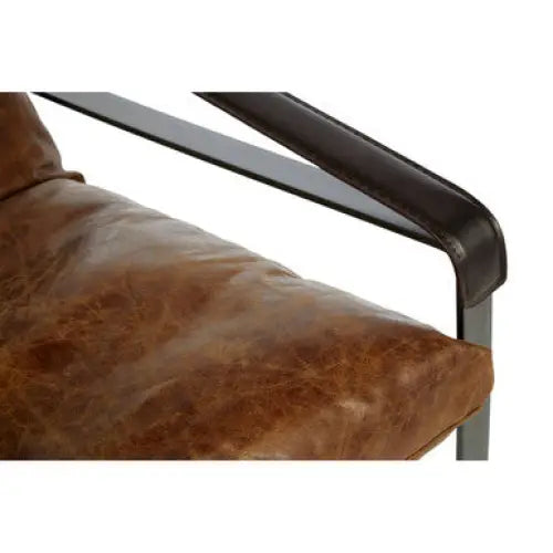 Hoxton Light Brown Leather Lounge Chair - Arm Chair