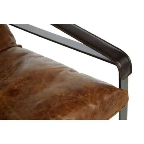 Hoxton Light Brown Leather Lounge Chair - Arm Chair