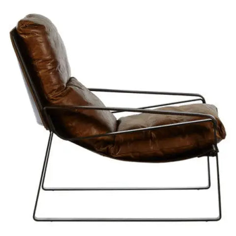 Hoxton Light Brown Leather Lounge Chair - Arm Chair