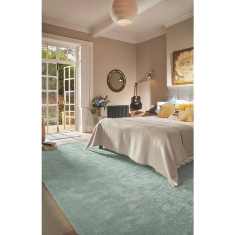 Hush Solid Aqua Luxury Rug - Rugs