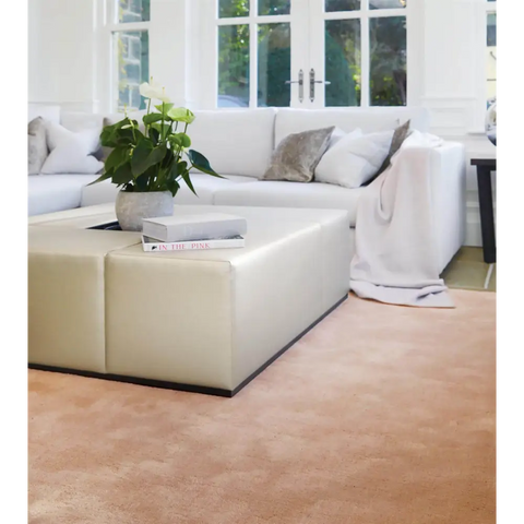 Hush Solid Coral Pink Luxury Rug - Rugs