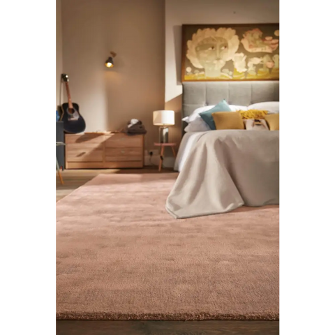 Hush Solid Coral Pink Luxury Rug - Rugs