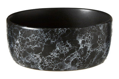 Black faux marble faux marble bowl with a marbled white pattern in a black ceramic hygge style design