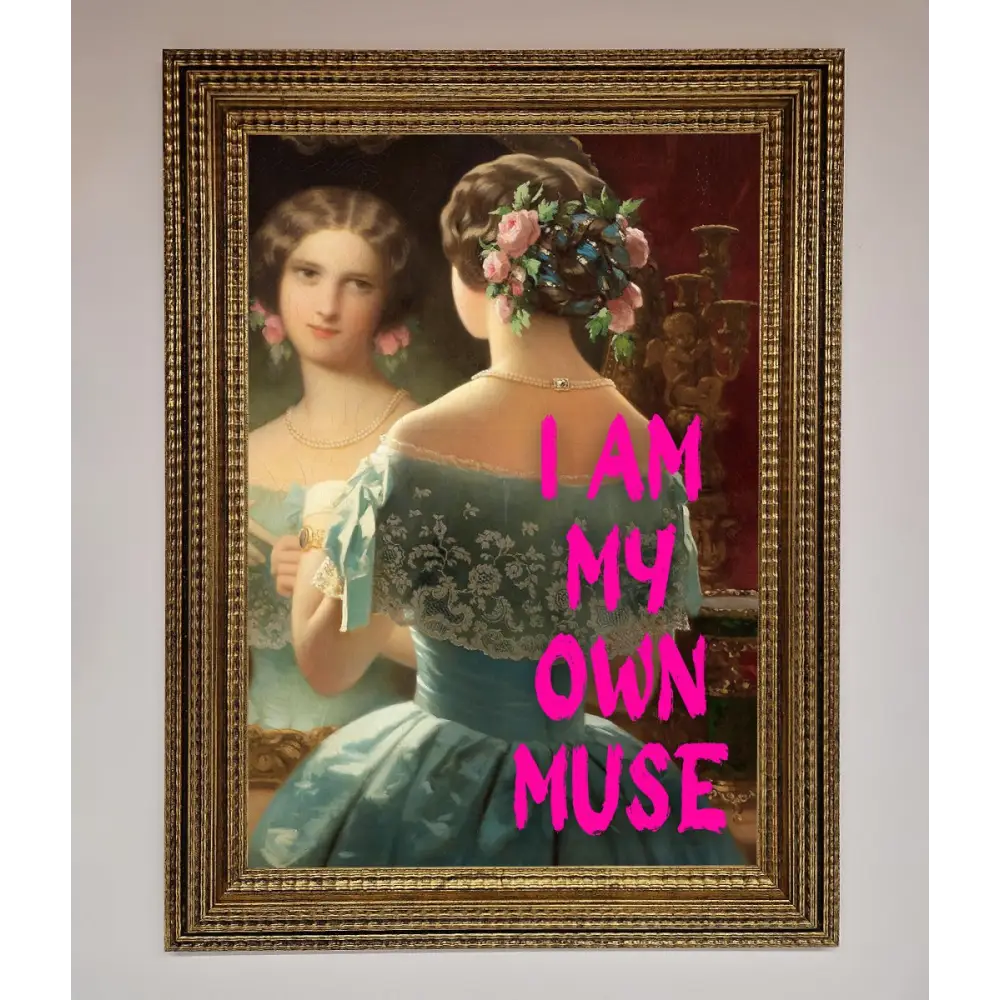 I Am My Muse Framed Print - A3 (29.7 x 42 cm) / Ornate Gold - Framed Print