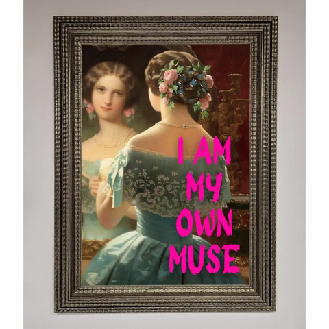 I Am My Muse Framed Print - A3 (29.7 x 42 cm) / Ornate Silver - Framed Print