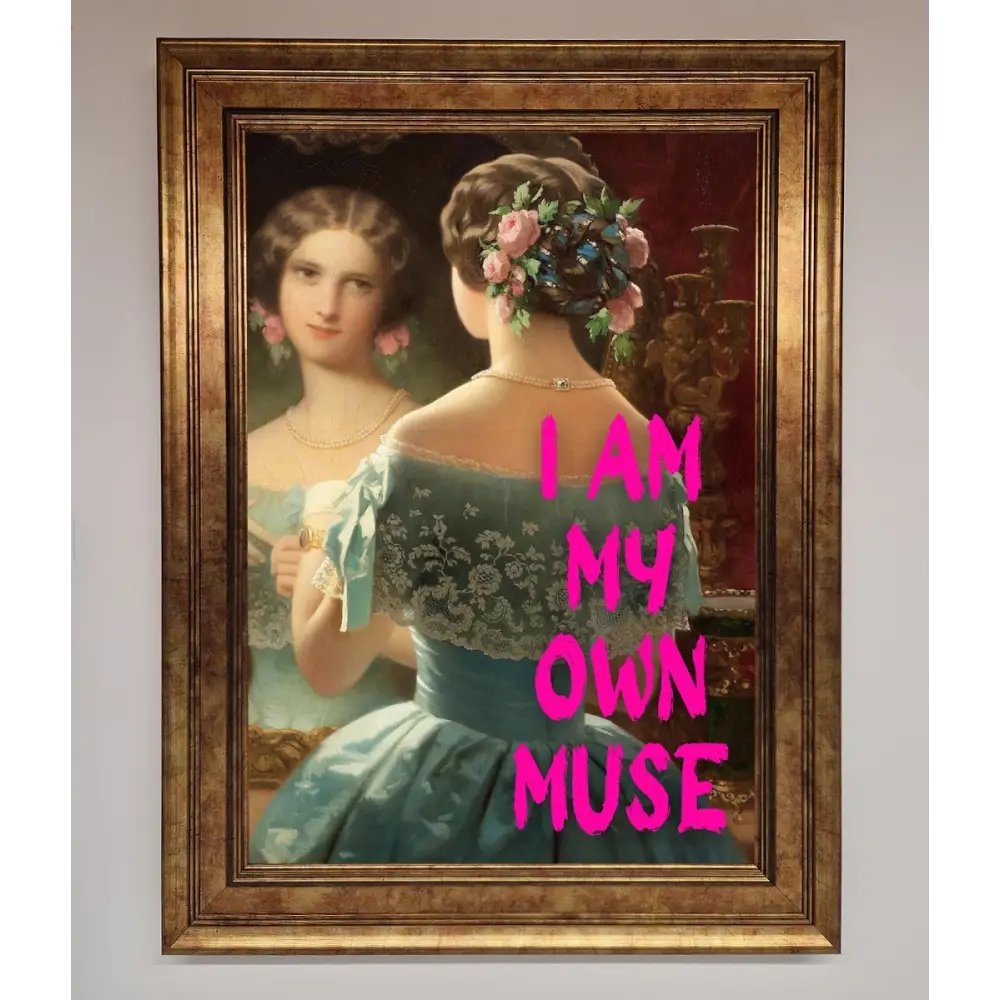 I Am My Muse Framed Print - B0 (100 x 141 cm) / Bronze - Framed Print