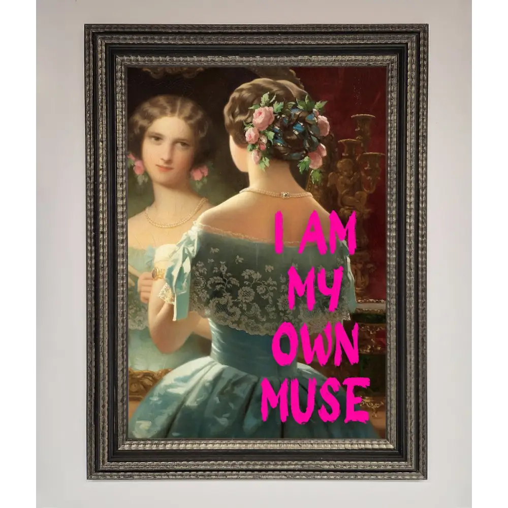 I Am My Own Muse Framed Print - A3 (29.7 x 42 cm) / Ornate Silver Black - Framed Print
