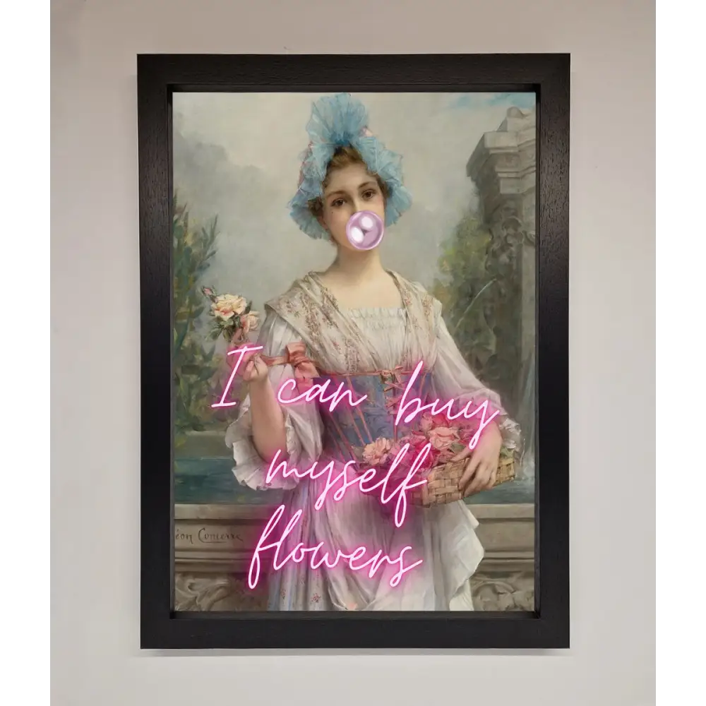 I Can Buy Myself Flowers Framed Print - A3 (29.7 x 42 cm) / Black - Framed Print