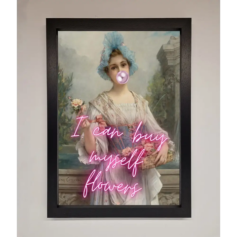 I Can Buy Myself Flowers Framed Print - A3 (29.7 x 42 cm) / Black - Framed Print