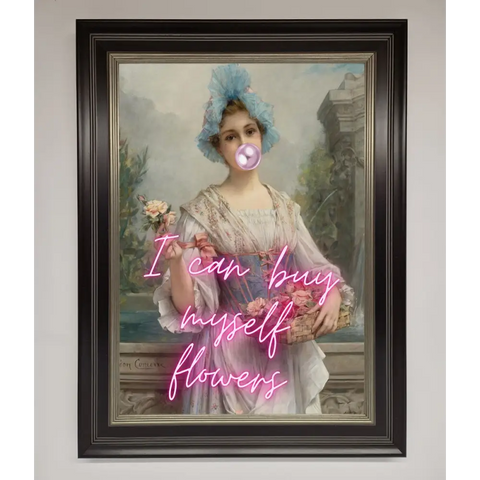 I Can Buy Myself Flowers Framed Print - A3 (29.7 x 42 cm) / Black Silver - Framed Print