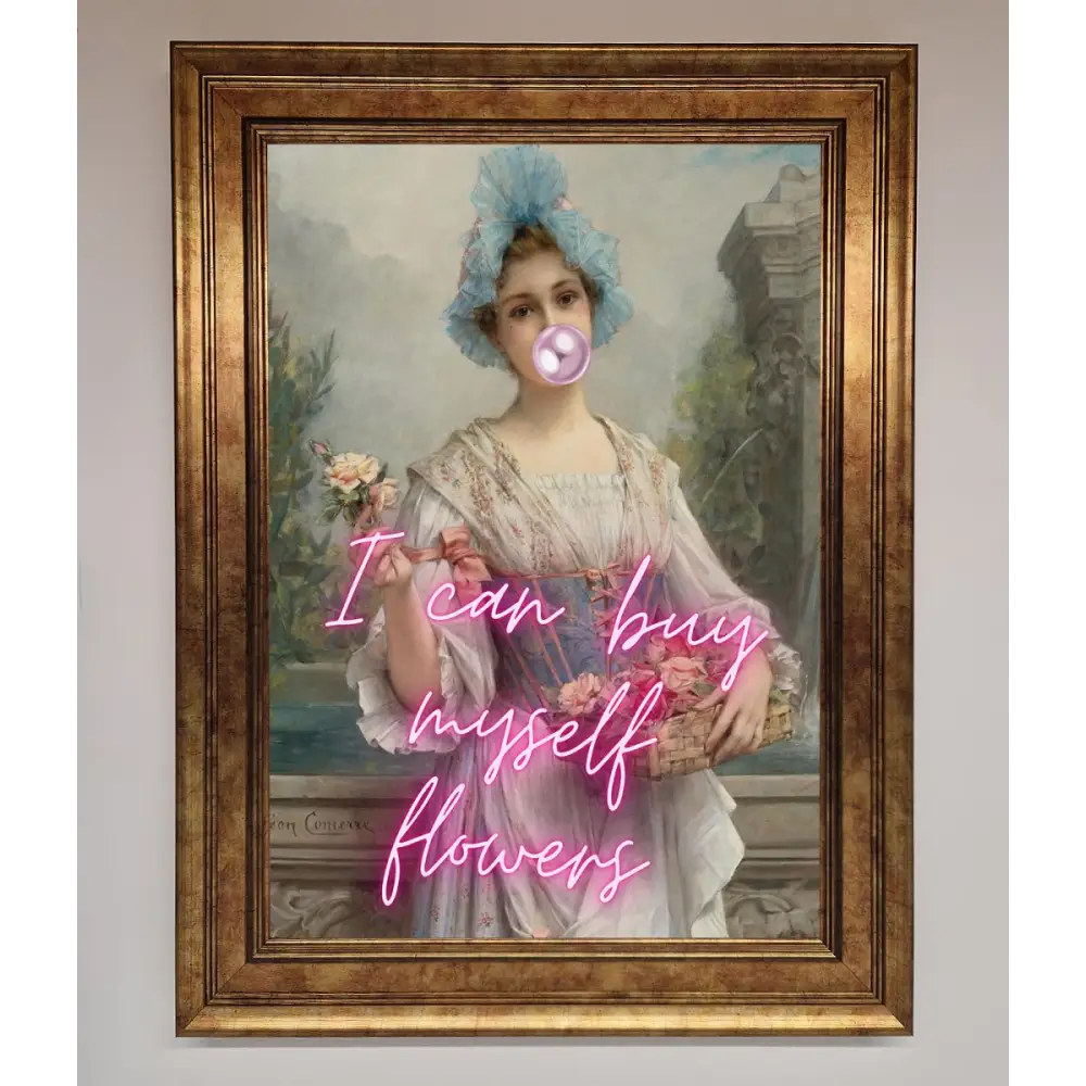 I Can Buy Myself Flowers Framed Print - A3 (29.7 x 42 cm) / Bronze - Framed Print