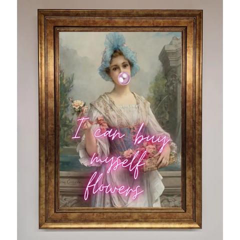 I Can Buy Myself Flowers Framed Print - A3 (29.7 x 42 cm) / Bronze - Framed Print