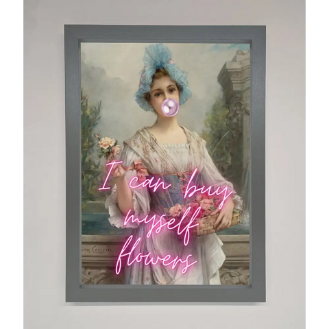 I Can Buy Myself Flowers Framed Print - A3 (29.7 x 42 cm) / Dark Grey - Framed Print