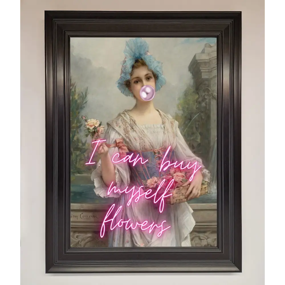 I Can Buy Myself Flowers Framed Print - A3 (29.7 x 42 cm) / Matt Black - Framed Print