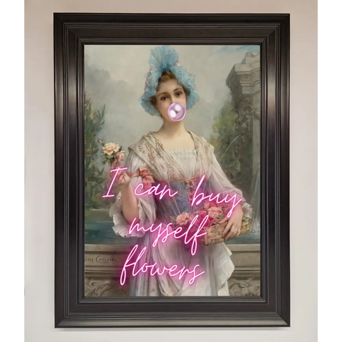 I Can Buy Myself Flowers Framed Print - A3 (29.7 x 42 cm) / Matt Black - Framed Print