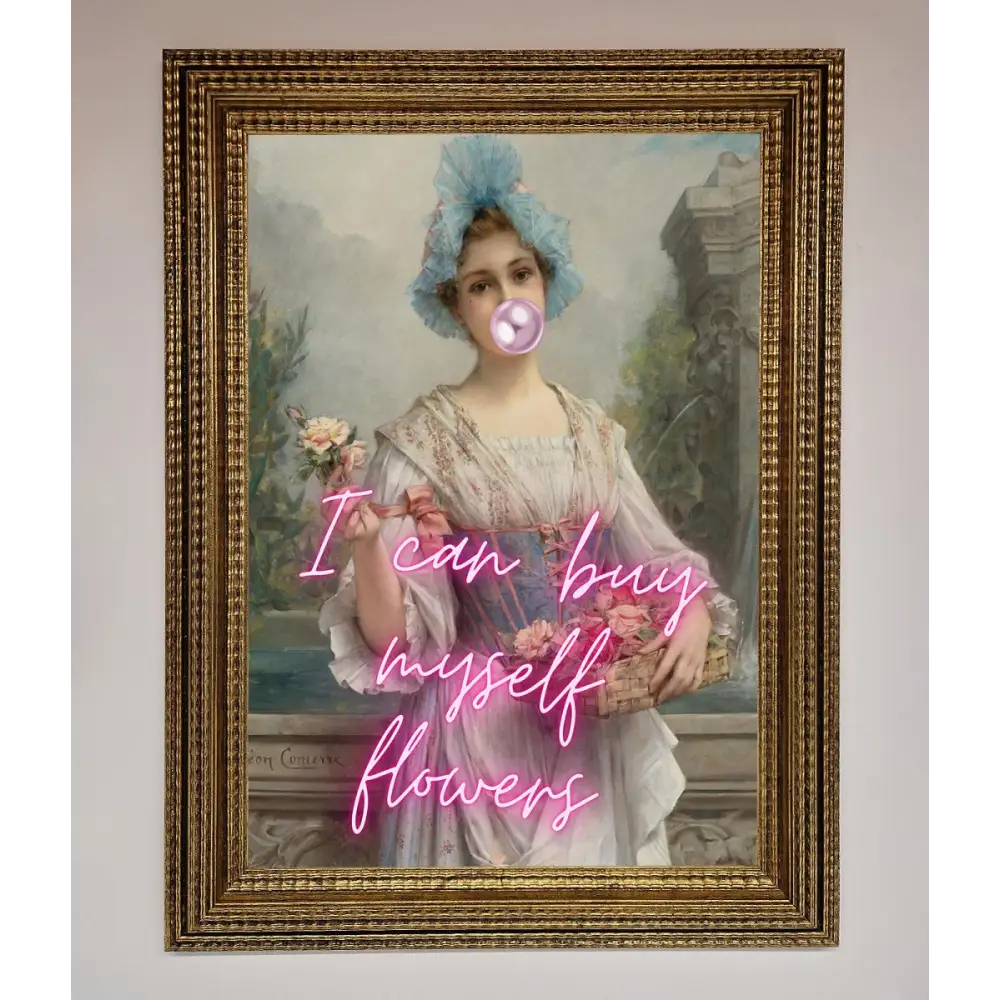 I Can Buy Myself Flowers Framed Print - A3 (29.7 x 42 cm) / Ornate Gold - Framed Print